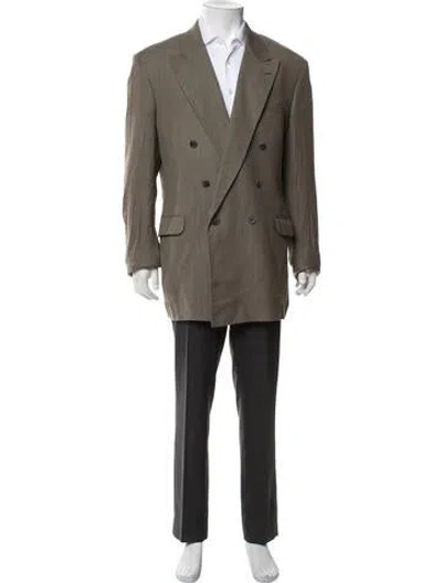 Pre-owned Pierre Balmain Tweed Pattern Sport Coat In Green