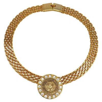 Pre-owned Pierre Balmain Vintage Jewelled Medallion Crest Necklace In Multi