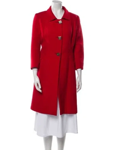 Pre-owned Pierre Balmain Vintage Late 1960's - Early 1970's Trench Coat In Red