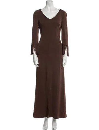 Pre-owned Pierre Balmain Vintage Long Dress In Brown