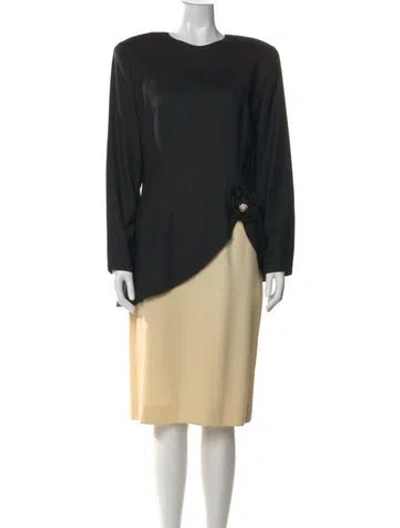 Pre-owned Pierre Balmain Vintage Midi Length Dress In Black