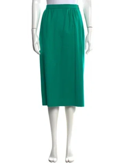 Pre-owned Pierre Balmain Vintage Midi Length Skirt In Green