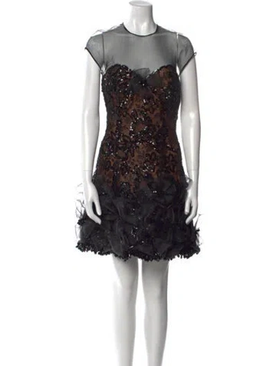 Pre-owned Pierre Balmain Vintage Mini Dress In Black