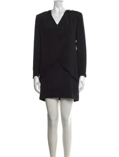 Pre-owned Pierre Balmain Vintage Mini Dress In Black