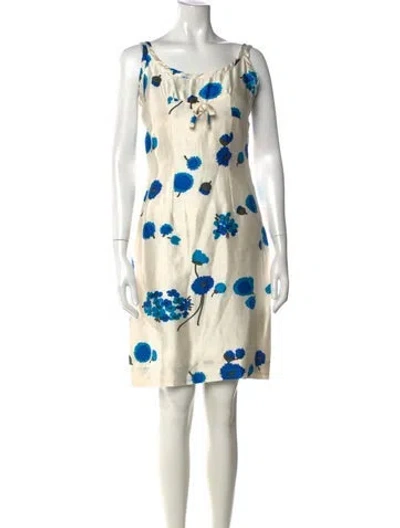 Pre-owned Pierre Balmain Vintage Mini Dress In Blue/white
