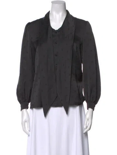 Pre-owned Pierre Balmain Vintage Patterned Blouse In Black