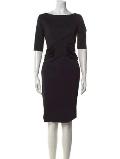 Pre-owned Pierre Balmain Virgin Wool Knee-length Dress In Black