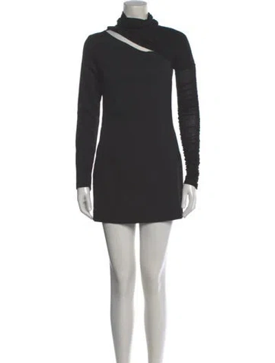 Pre-owned Pierre Balmain Virgin Wool Mini Dress In Gray