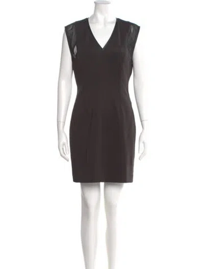 Pre-owned Pierre Balmain V-neck Mini Dress In Black