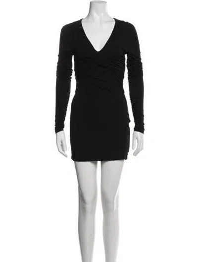 Pre-owned Pierre Balmain V-neck Mini Dress In Black