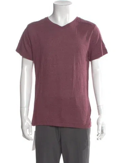 Pre-owned Pierre Balmain V-neck Short Sleeve T-shirt In Purple