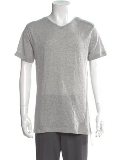 Pre-owned Pierre Balmain V-neck Short Sleeve T-shirt W/ Tags In Gray