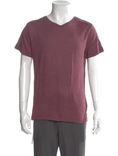 Pre-owned Pierre Balmain V-neck Short Sleeve T-shirt W/ Tags In Purple