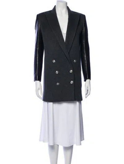 Pre-owned Pierre Balmain Wool Coat In Gray