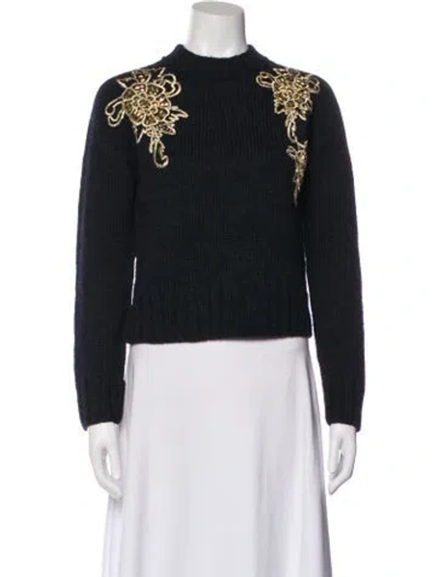 Pre-owned Pierre Balmain Wool Floral Print Sweater In Multi