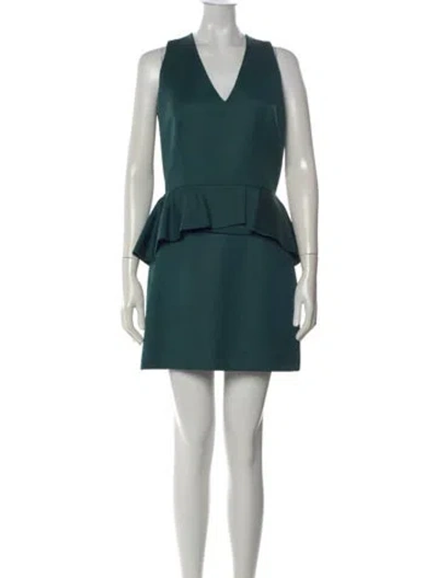 Pre-owned Pierre Balmain Wool Mini Dress In Green