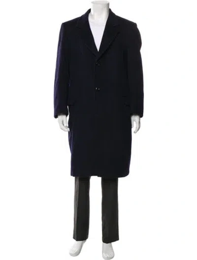 Pre-owned Pierre Balmain Wool Overcoat In Blue