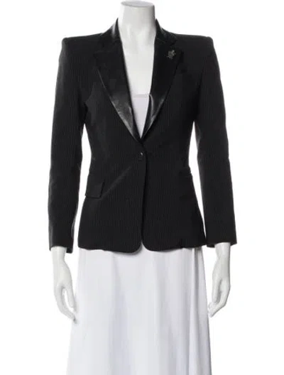 Pre-owned Pierre Balmain Wool Striped Blazer In Brown