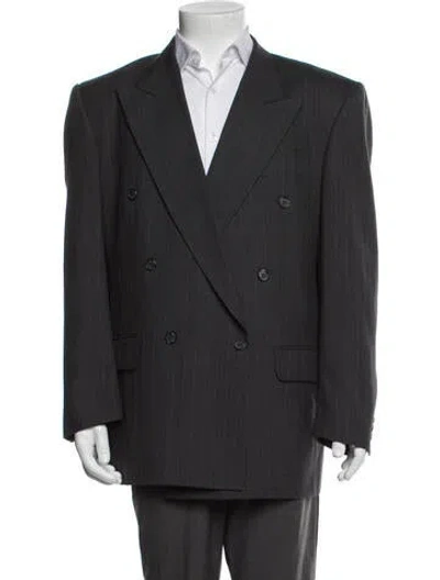 Pre-owned Pierre Balmain Wool Striped Blazer In Gray