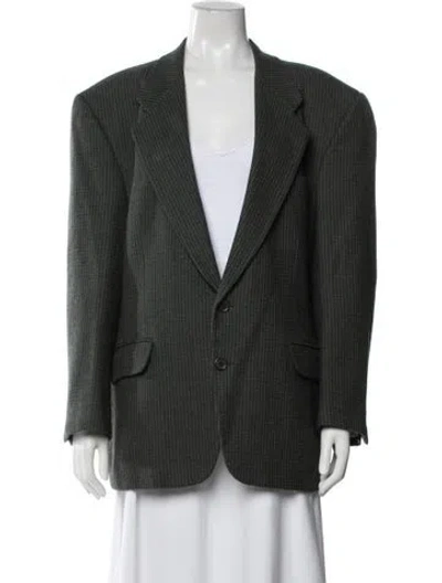 Pre-owned Pierre Balmain Wool Tweed Pattern Blazer In Green