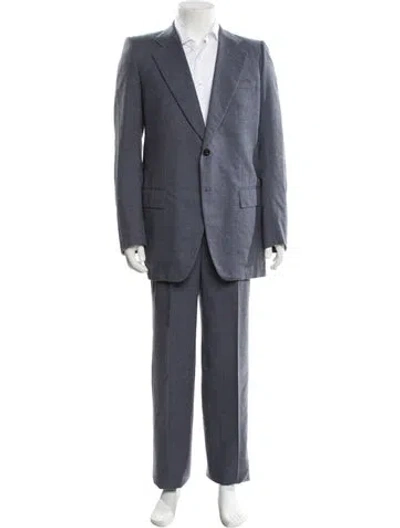 Pre-owned Pierre Balmain Wool Two-piece Suit In Blue
