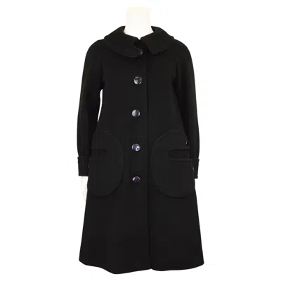 Pre-owned Pierre Cardin 1960s  Black Wool Mod Swing Coat