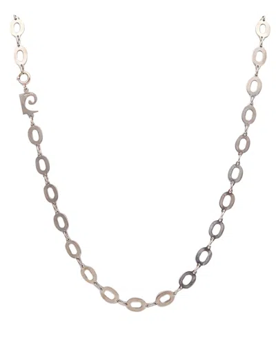 Pre-owned Pierre Cardin 1970 Paris Modernist Long Necklace Sautoir In .925 Sterling Silver In Multi