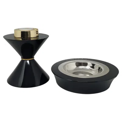 Pre-owned Pierre Cardin 1970s Black Lucite And Metal Smoking Set By , France