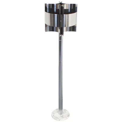 Pre-owned Pierre Cardin 1970s Chrome And Marble Floor Lamp Attributed To  In Transparent