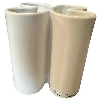 Pre-owned Pierre Cardin 1970s Mid-century Modern White Ceramic Vase By