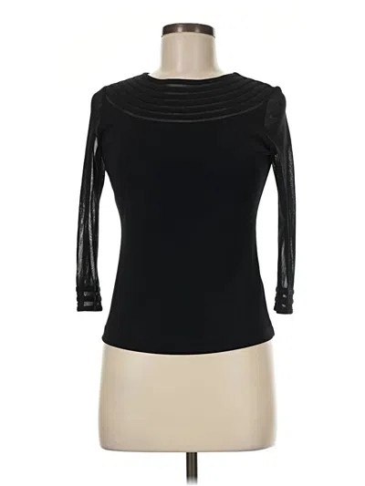 Pre-owned Pierre Cardin 3/4 Sleeve Top Black Turtleneck Tops