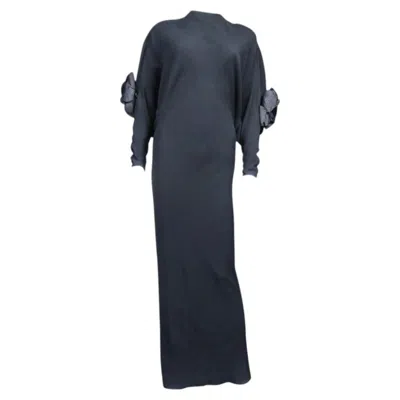 Pre-owned Pierre Cardin A  Black Couture Jersey Evening Dress Circa 1976/1978