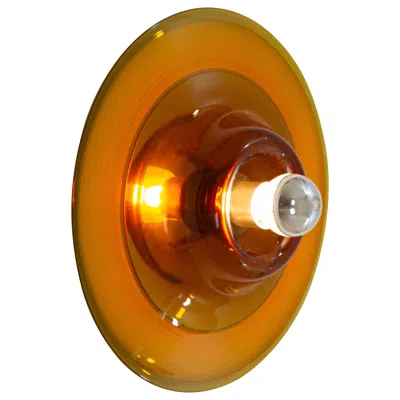Pre-owned Pierre Cardin Amber Wall Or Ceiling Lamp By Venini For , 1970s In Brown
