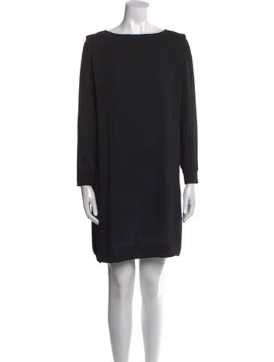 Pre-owned Pierre Cardin Bateau Neckline Mini Dress In Black