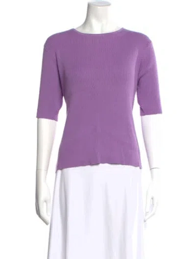 Pre-owned Pierre Cardin Bateau Neckline Sweater In Purple