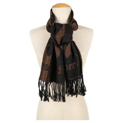 Pre-owned Pierre Cardin Black And Brown Scarf