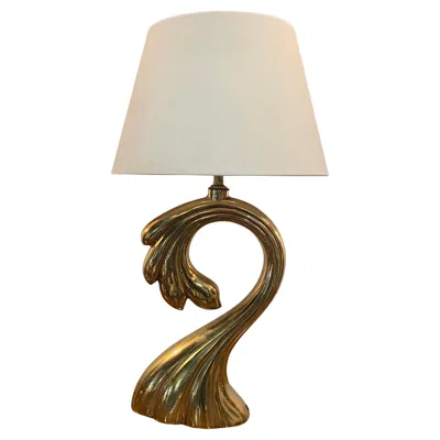 Pre-owned Pierre Cardin Brass Gold Table Lamp 1970s  Hollywood Regency