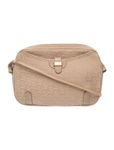 Pre-owned Pierre Cardin Canvas Crossbody Bag In Neutrals