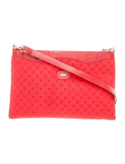 Pre-owned Pierre Cardin Canvas Messenger Bag In Red