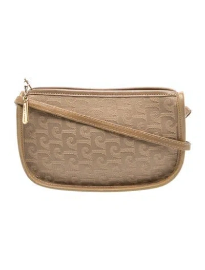 Pre-owned Pierre Cardin Canvas Shoulder Bag In Neutrals