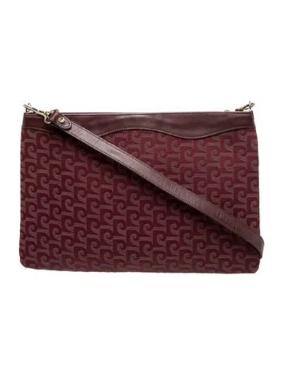 Pre-owned Pierre Cardin Canvas Shoulder Bag Vintage In Burgundy