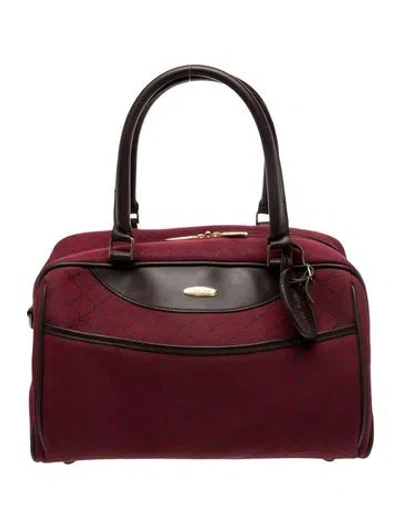 Pre-owned Pierre Cardin Canvas Weekender Bag In Red