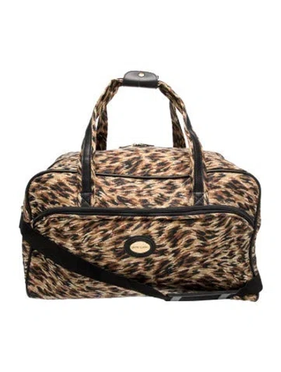 Pre-owned Pierre Cardin Canvas Weekender Bag Vintage In Neutrals
