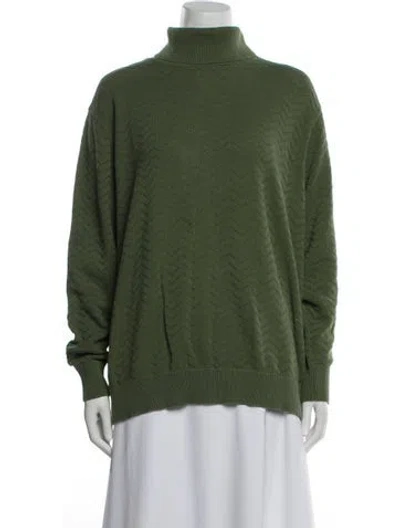 Pre-owned Pierre Cardin Cashmere Turtleneck Sweater In Green