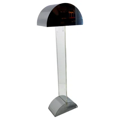 Pre-owned Pierre Cardin Chrome & Lucite Floor Lamp In Transparent