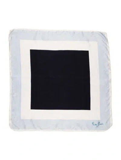 Pre-owned Pierre Cardin Colorblock Pattern Scarf In Blue