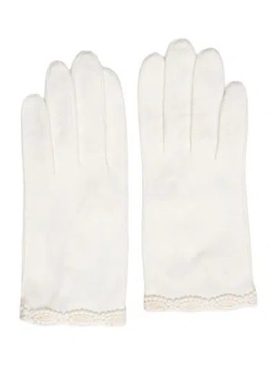 Pre-owned Pierre Cardin Cotton Gloves In White