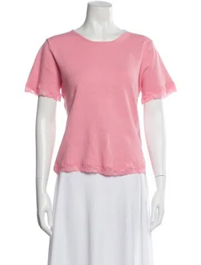 Pre-owned Pierre Cardin Crew Neck Short Sleeve Top W/ Tags In Pink