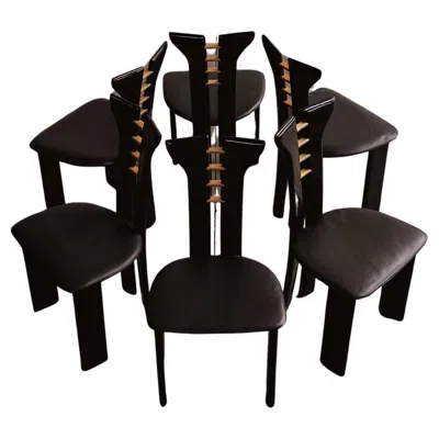 Pre-owned Pierre Cardin Dining Chairs For Roche Bobois, 1970, Set Of 6 In Brown