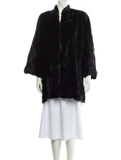 Pre-owned Pierre Cardin Faux Fur Coat In Black